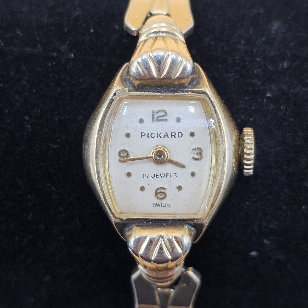 Pickard 17 Jewels Swiss 10k RGP Vintage Ladies Watch On Speidel 10k RGP Band